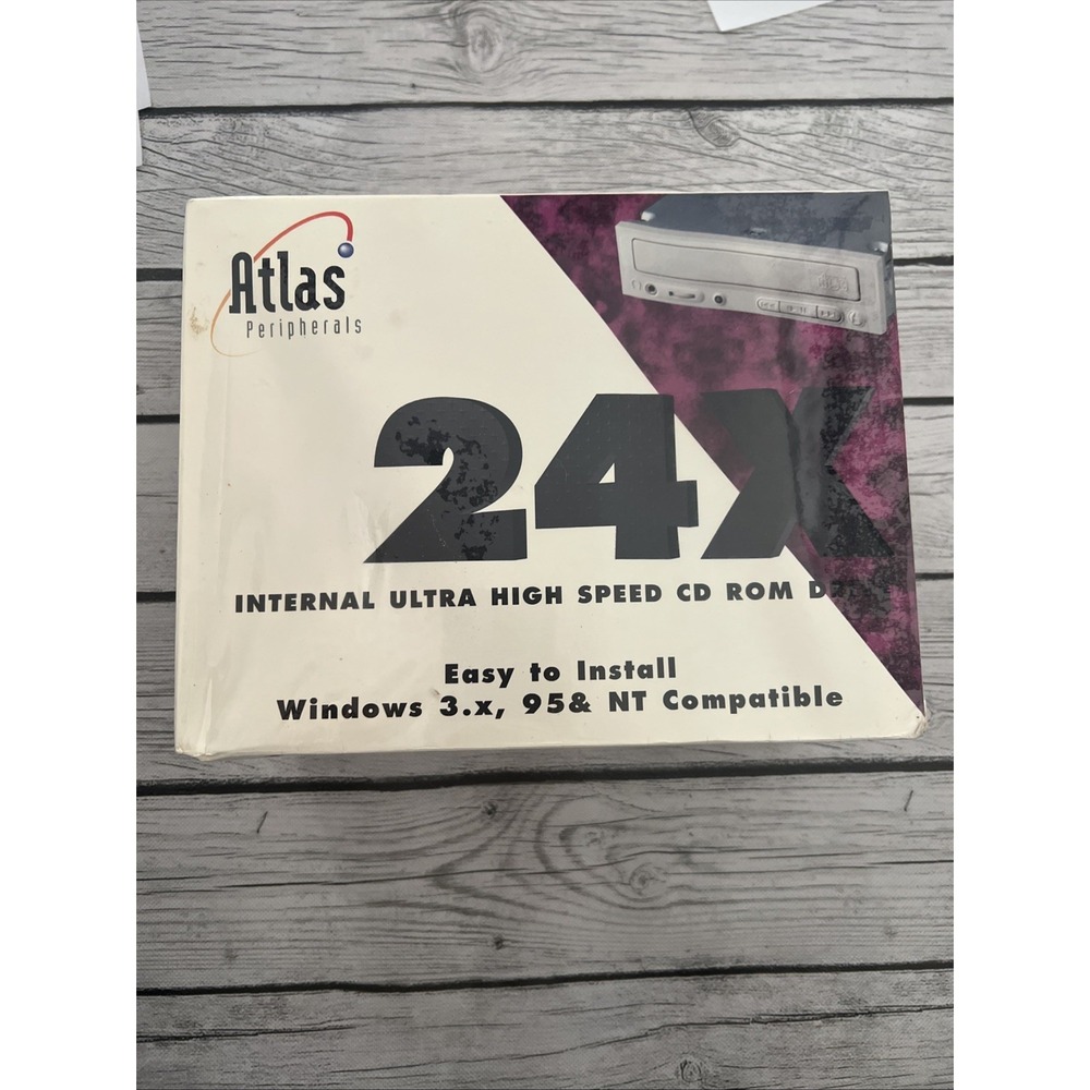 Vintage 1990s Ultra High Speed 24X CD-ROM Drive Kit SEALED NEW Atlas Peripherals